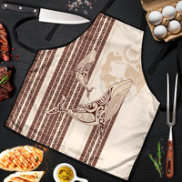 Swimming With Humpback Whales Season Tonga Apron Tongan Tofuaa Ngatu Pattern Brown LT14 Brown - Polynesian Pride
