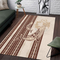 Swimming With Humpback Whales Season Tonga Area Rug Tongan Tofuaa Ngatu Pattern Brown LT14 Brown - Polynesian Pride
