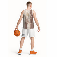 Swimming With Humpback Whales Season Tonga Basketball Jersey Tongan Tofuaa Ngatu Pattern Brown LT14 - Polynesian Pride