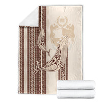 Swimming With Humpback Whales Season Tonga Blanket Tongan Tofuaa Ngatu Pattern Brown LT14 - Polynesian Pride