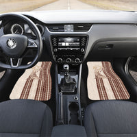 Swimming With Humpback Whales Season Tonga Car Mats Tongan Tofuaa Ngatu Pattern Brown LT14 Set 2pcs - Front Brown - Polynesian Pride