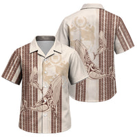Swimming With Humpback Whales Season Tonga Family Matching Summer Maxi Dress and Hawaiian Shirt Tongan Tofuaa Ngatu Pattern Brown LT14 Son's Shirt Brown - Polynesian Pride