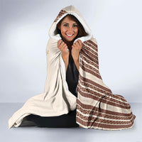 Swimming With Humpback Whales Season Tonga Hooded Blanket Tongan Tofuaa Ngatu Pattern Brown LT14 - Polynesian Pride