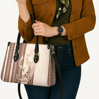 Swimming With Humpback Whales Season Tonga Leather Bag Tongan Tofuaa Ngatu Pattern Brown LT14 - Polynesian Pride