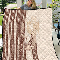 Swimming With Humpback Whales Season Tonga Quilt Tongan Tofuaa Ngatu Pattern Brown LT14 Brown - Polynesian Pride
