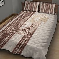 Swimming With Humpback Whales Season Tonga Quilt Bed Set Tongan Tofuaa Ngatu Pattern Brown LT14 - Polynesian Pride