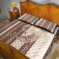 Swimming With Humpback Whales Season Tonga Quilt Bed Set Tongan Tofuaa Ngatu Pattern Brown LT14 - Polynesian Pride