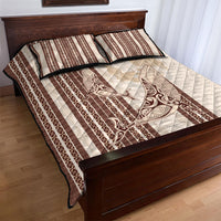 Swimming With Humpback Whales Season Tonga Quilt Bed Set Tongan Tofuaa Ngatu Pattern Brown LT14 - Polynesian Pride