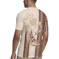 Swimming With Humpback Whales Season Tonga Rugby Jersey Tongan Tofuaa Ngatu Pattern Brown LT14 - Polynesian Pride