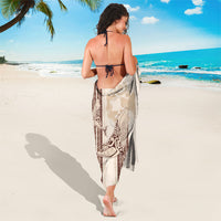 Swimming With Humpback Whales Season Tonga Sarong Tongan Tofuaa Ngatu Pattern Brown LT14 - Polynesian Pride
