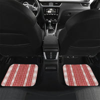 Swimming With Humpback Whales Season Tonga Car Mats Tongan Tofuaa Ngatu Pattern Red LT14 Set 2pcs - Back Red - Polynesian Pride