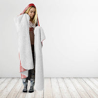 Swimming With Humpback Whales Season Tonga Hooded Blanket Tongan Tofuaa Ngatu Pattern Red LT14 - Polynesian Pride