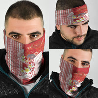 Swimming With Humpback Whales Season Tonga Neck Gaiter Tongan Tofuaa Ngatu Pattern Red LT14 - Polynesian Pride