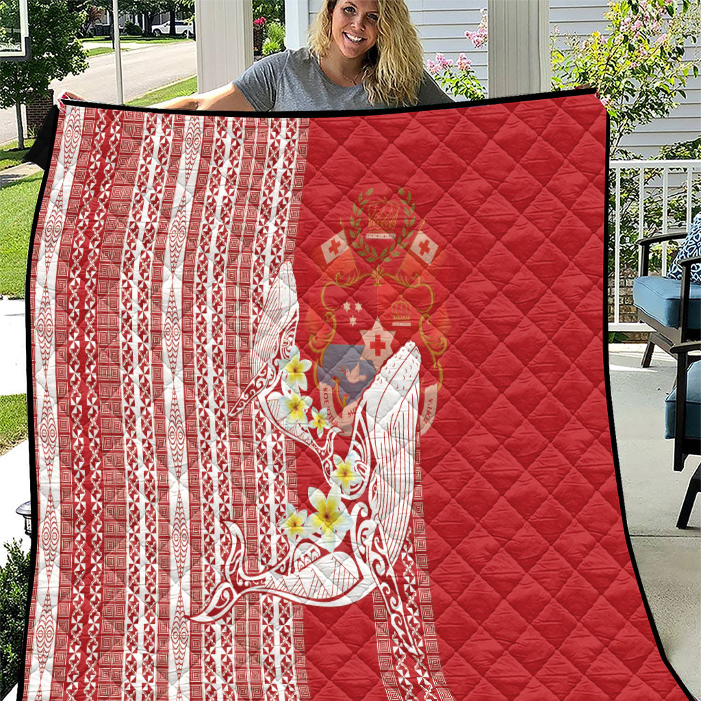 Swimming With Humpback Whales Season Tonga Quilt Tongan Tofuaa Ngatu Pattern Red LT14 Red - Polynesian Pride
