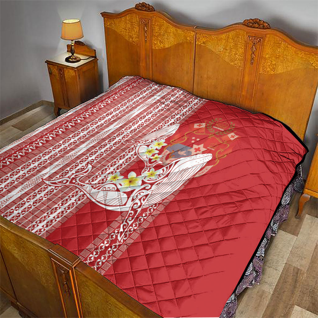 Swimming With Humpback Whales Season Tonga Quilt Tongan Tofuaa Ngatu Pattern Red LT14 - Polynesian Pride