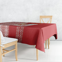 Swimming With Humpback Whales Season Tonga Tablecloth Tongan Tofuaa Ngatu Pattern Red LT14 - Polynesian Pride