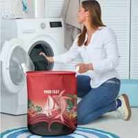 Vavau Sailing Festival Tonga Personalised Laundry Basket Humpback Whale Sailboat Tropical Vibes LT14 - Polynesian Pride