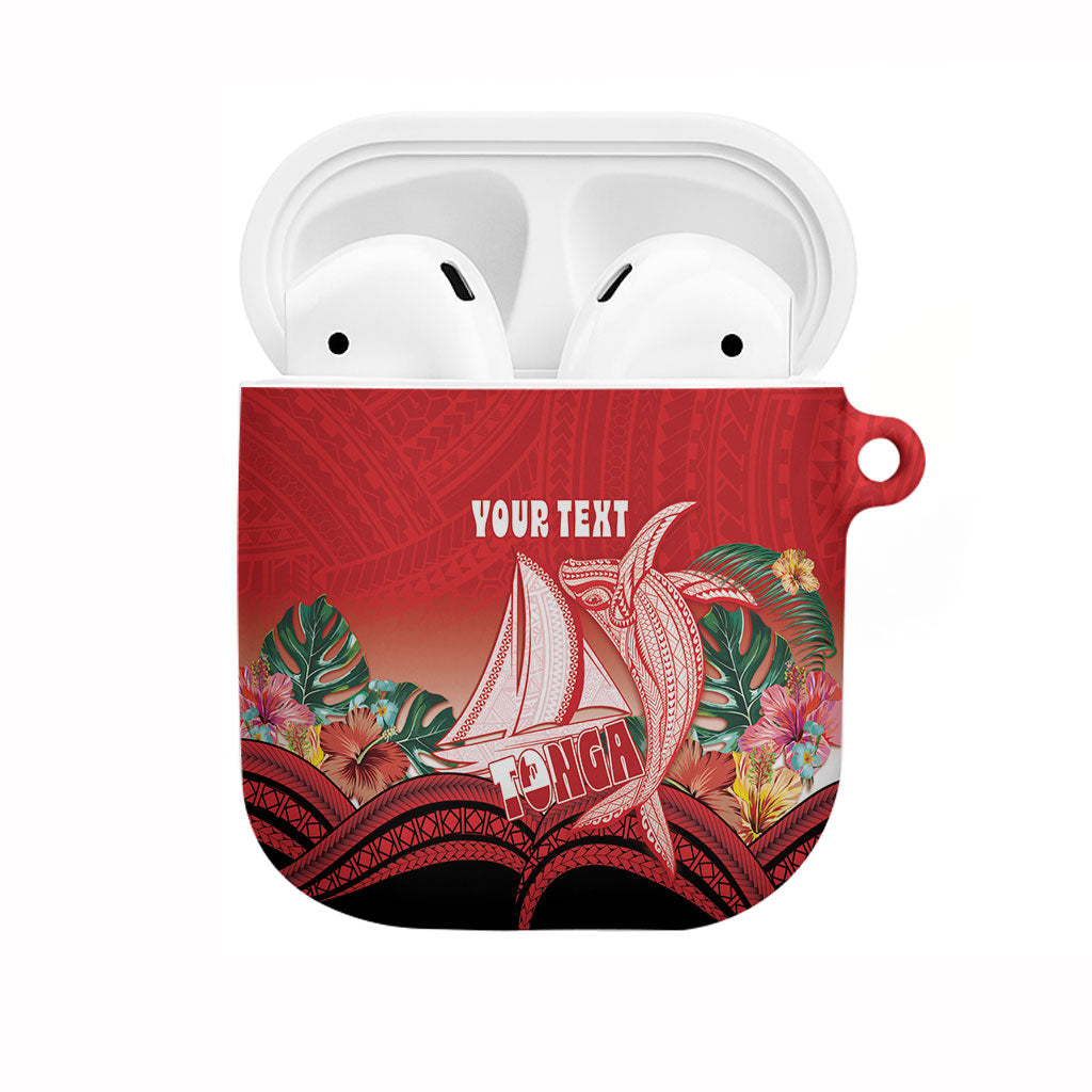 Vavau Sailing Festival Tonga Personalised AirPods Case Humpback Whale Sailboat Tropical Vibes LT14 Red - Polynesian Pride
