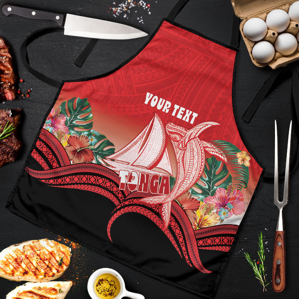Vavau Sailing Festival Tonga Personalised Apron Humpback Whale Sailboat Tropical Vibes LT14 Red - Polynesian Pride