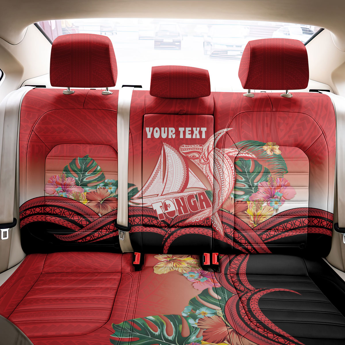 Vavau Sailing Festival Tonga Personalised Back Car Seat Cover Humpback Whale Sailboat Tropical Vibes LT14 - Polynesian Pride