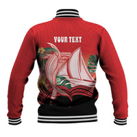 Vavau Sailing Festival Tonga Personalised Baseball Jacket Humpback Whale Sailboat Tropical Vibes LT14 - Polynesian Pride