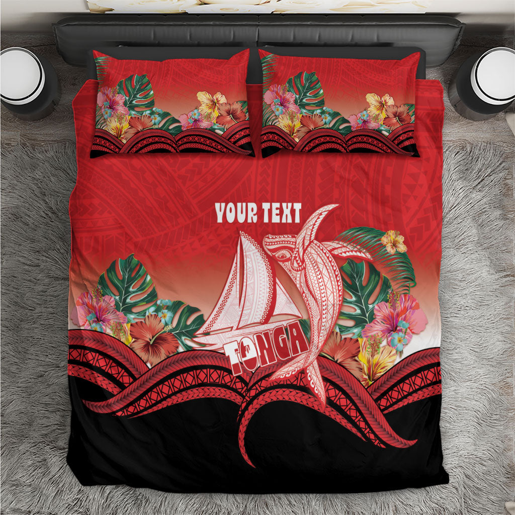 Vavau Sailing Festival Tonga Personalised Bedding Set Humpback Whale Sailboat Tropical Vibes LT14 Red - Polynesian Pride