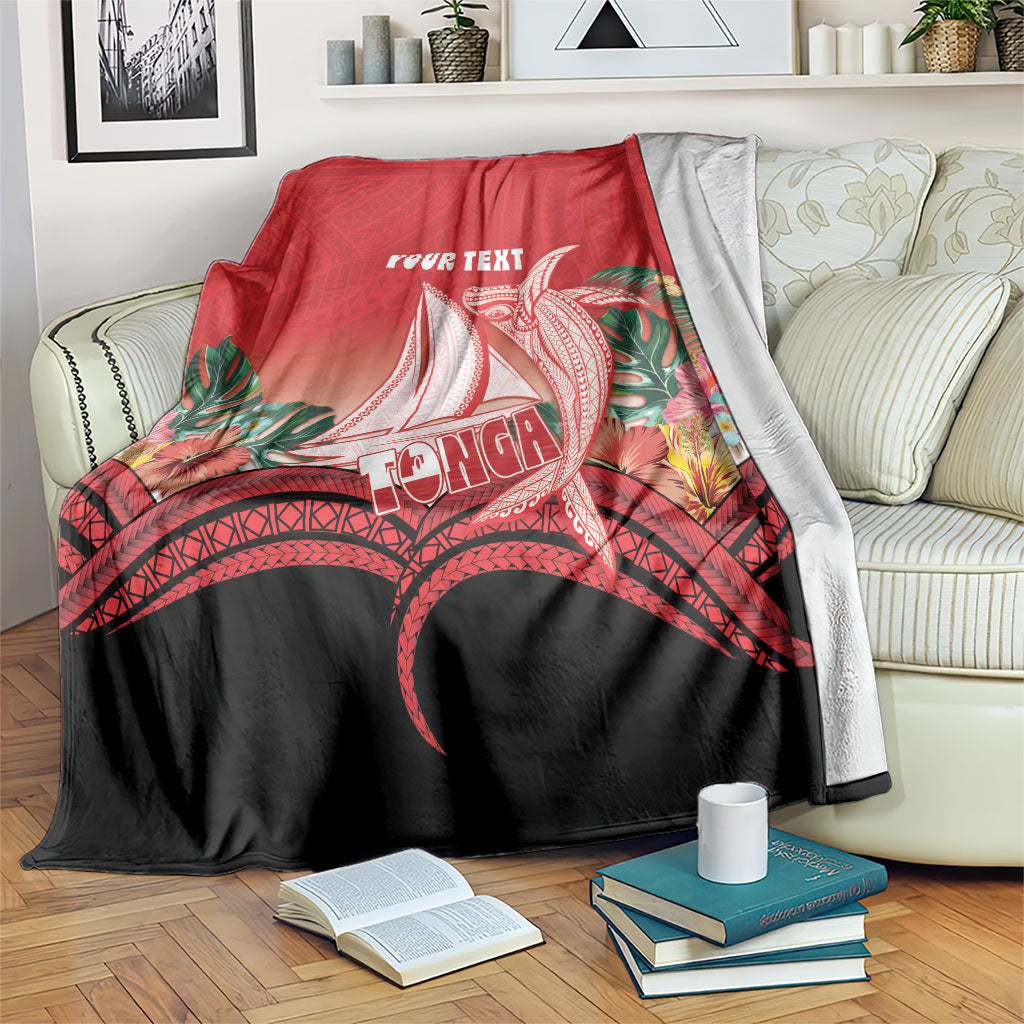 Vavau Sailing Festival Tonga Personalised Blanket Humpback Whale Sailboat Tropical Vibes LT14 Red - Polynesian Pride