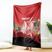 Vavau Sailing Festival Tonga Personalised Blanket Humpback Whale Sailboat Tropical Vibes LT14 - Polynesian Pride