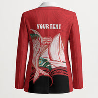 Vavau Sailing Festival Tonga Personalised Blazer Humpback Whale Sailboat Tropical Vibes LT14 - Polynesian Pride