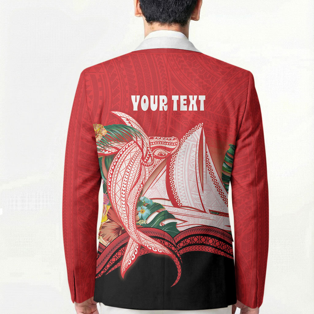 Vavau Sailing Festival Tonga Personalised Blazer Humpback Whale Sailboat Tropical Vibes LT14 - Polynesian Pride