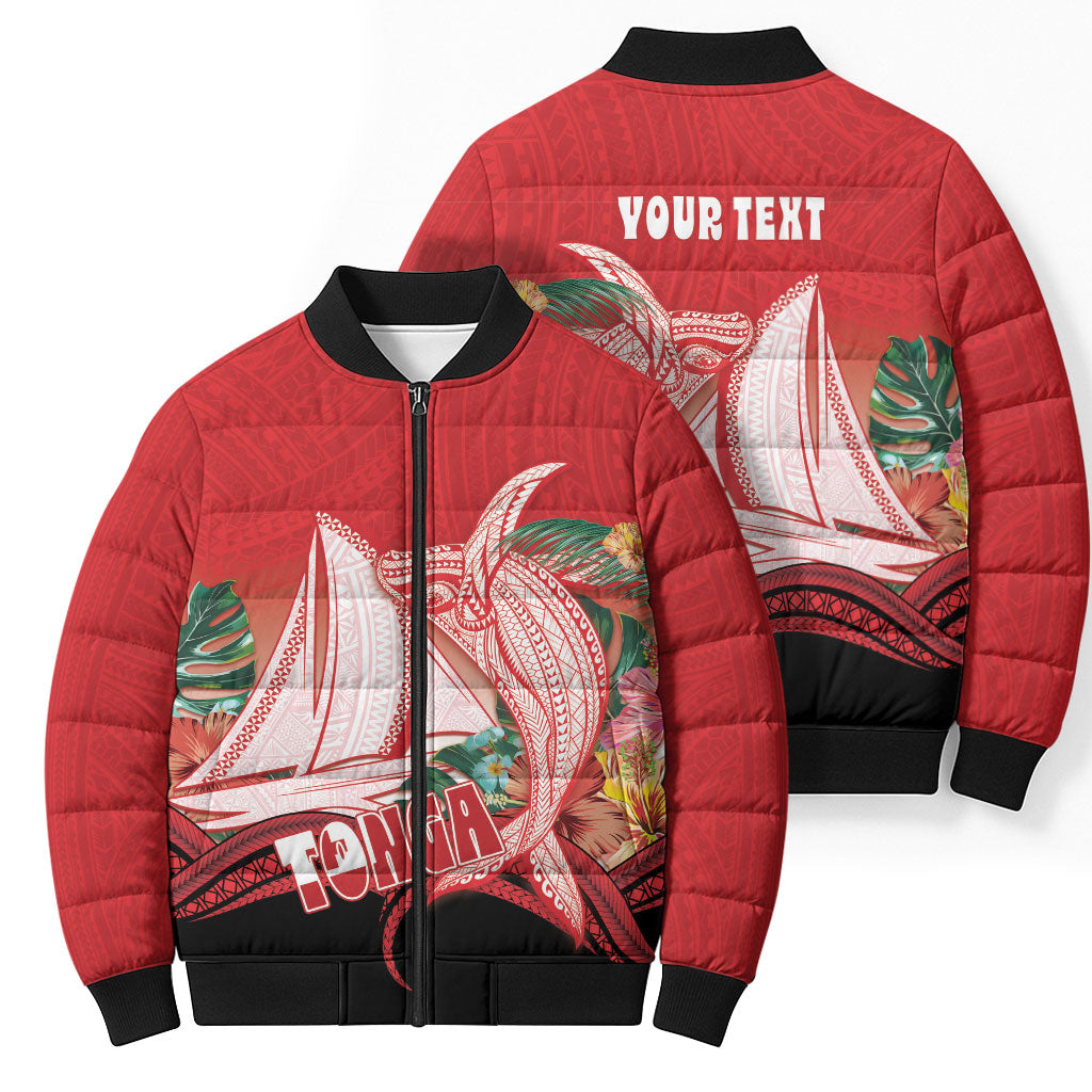 Vavau Sailing Festival Tonga Personalised Bomber Puffer Jacket Humpback Whale Sailboat Tropical Vibes LT14 - Polynesian Pride