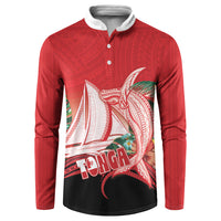 Vavau Sailing Festival Tonga Personalised Button Sweatshirt Humpback Whale Sailboat Tropical Vibes LT14 Red - Polynesian Pride