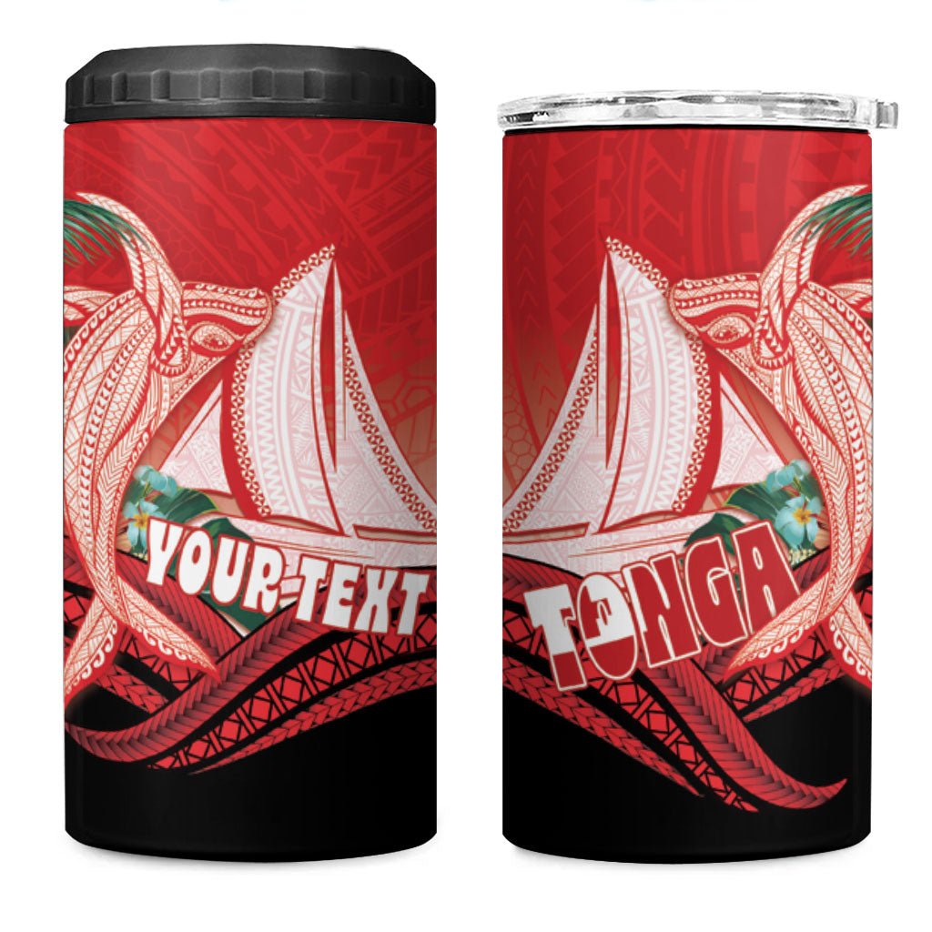 Vavau Sailing Festival Tonga Personalised 4 in 1 Can Cooler Tumbler Humpback Whale Sailboat Tropical Vibes LT14 One Size: 16 oz Red - Polynesian Pride