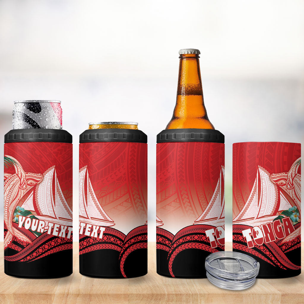 Vavau Sailing Festival Tonga Personalised 4 in 1 Can Cooler Tumbler Humpback Whale Sailboat Tropical Vibes LT14 - Polynesian Pride