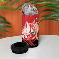 Vavau Sailing Festival Tonga Personalised 4 in 1 Can Cooler Tumbler Humpback Whale Sailboat Tropical Vibes LT14 - Polynesian Pride