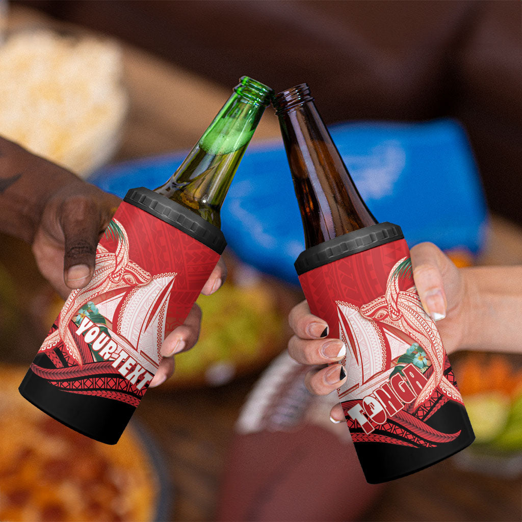 Vavau Sailing Festival Tonga Personalised 4 in 1 Can Cooler Tumbler Humpback Whale Sailboat Tropical Vibes LT14 - Polynesian Pride