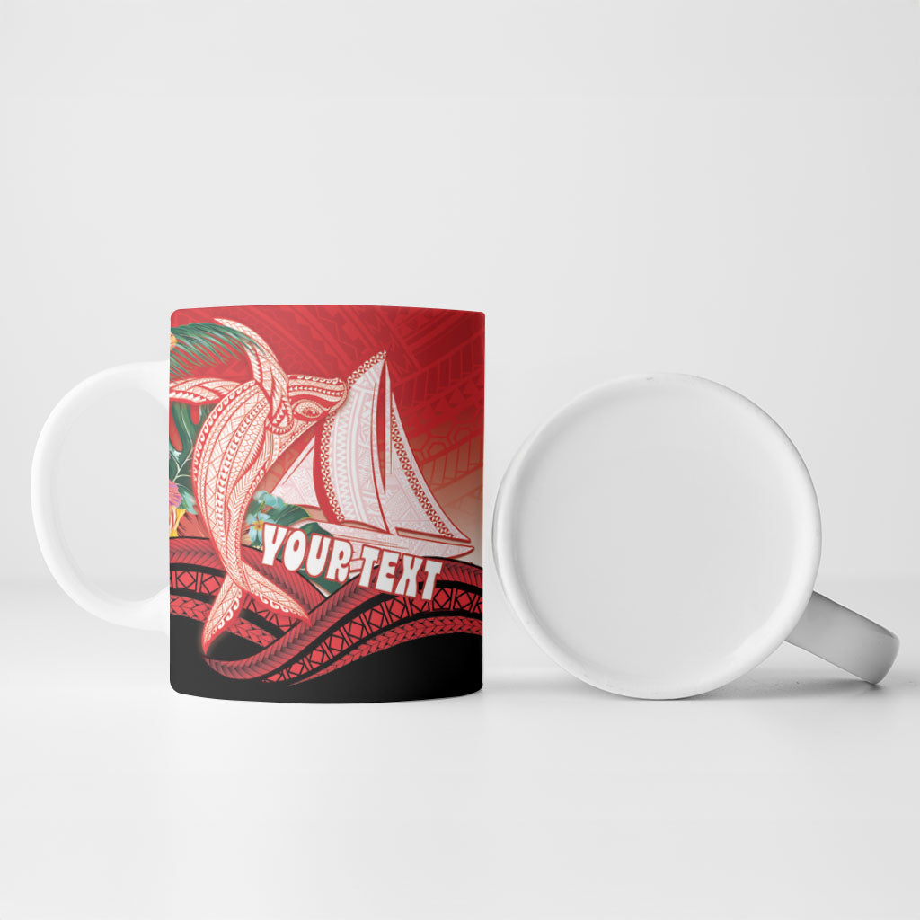 Vavau Sailing Festival Tonga Personalised Ceramic Mug Humpback Whale Sailboat Tropical Vibes LT14 - Polynesian Pride
