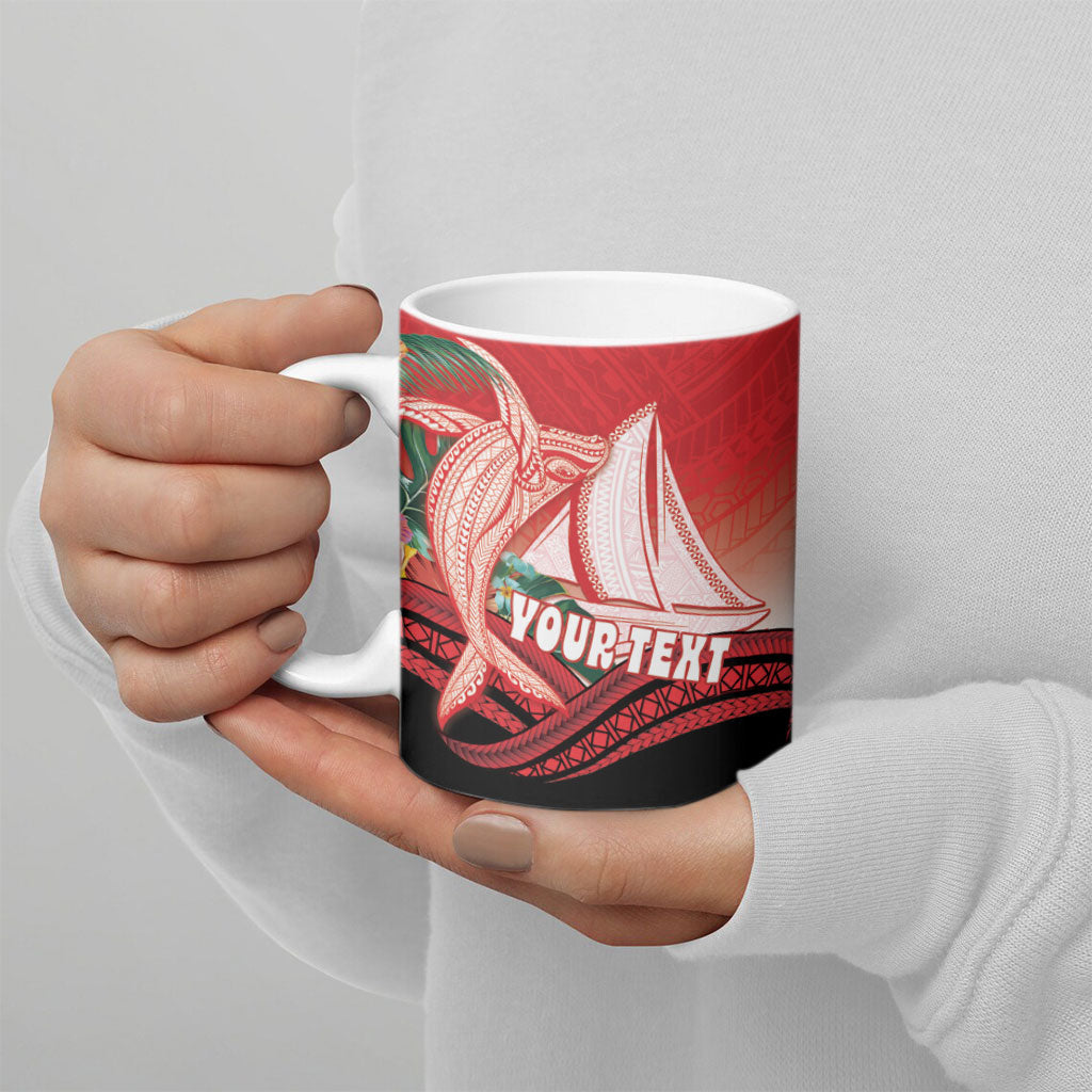 Vavau Sailing Festival Tonga Personalised Ceramic Mug Humpback Whale Sailboat Tropical Vibes LT14 - Polynesian Pride