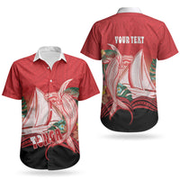 Vavau Sailing Festival Tonga Personalised Couples Matching Puletasi and Hawaiian Shirt Humpback Whale Sailboat Tropical Vibes LT14 - Polynesian Pride