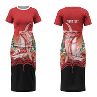 Vavau Sailing Festival Tonga Personalised Couples Matching Short Sleeve Bodycon Dress and Long Sleeve Button Shirt Humpback Whale Sailboat Tropical Vibes LT14 - Polynesian Pride