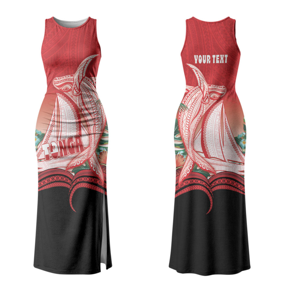 Vavau Sailing Festival Tonga Personalised Couples Matching Tank Maxi Dress and Long Sleeve Button Shirt Humpback Whale Sailboat Tropical Vibes LT14 - Polynesian Pride