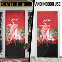 Vavau Sailing Festival Tonga Personalised Door Cover Humpback Whale Sailboat Tropical Vibes LT14 - Polynesian Pride