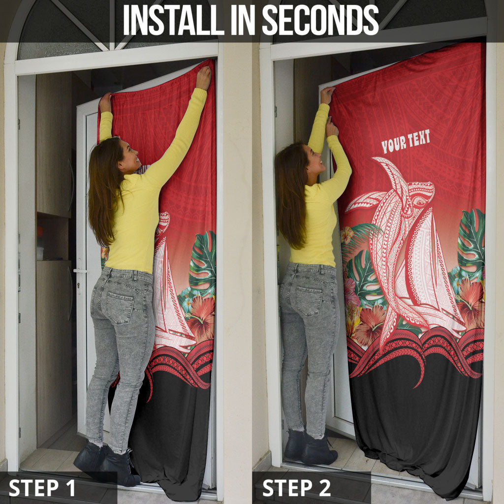 Vavau Sailing Festival Tonga Personalised Door Cover Humpback Whale Sailboat Tropical Vibes LT14 - Polynesian Pride