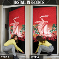 Vavau Sailing Festival Tonga Personalised Door Cover Humpback Whale Sailboat Tropical Vibes LT14 - Polynesian Pride