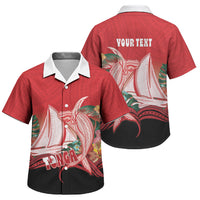 Vavau Sailing Festival Tonga Personalised Family Matching Off Shoulder Short Dress and Hawaiian Shirt Humpback Whale Sailboat Tropical Vibes LT14 Son's Shirt Red - Polynesian Pride