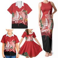 Vavau Sailing Festival Tonga Personalised Family Matching Tank Maxi Dress and Hawaiian Shirt Humpback Whale Sailboat Tropical Vibes LT14 - Polynesian Pride