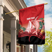 Vavau Sailing Festival Tonga Personalised Garden Flag Humpback Whale Sailboat Tropical Vibes LT14 House Flag Red - Polynesian Pride