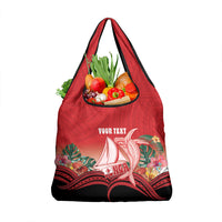 Vavau Sailing Festival Tonga Personalised Grocery Bag Humpback Whale Sailboat Tropical Vibes LT14 1-pack One Size Red - Polynesian Pride