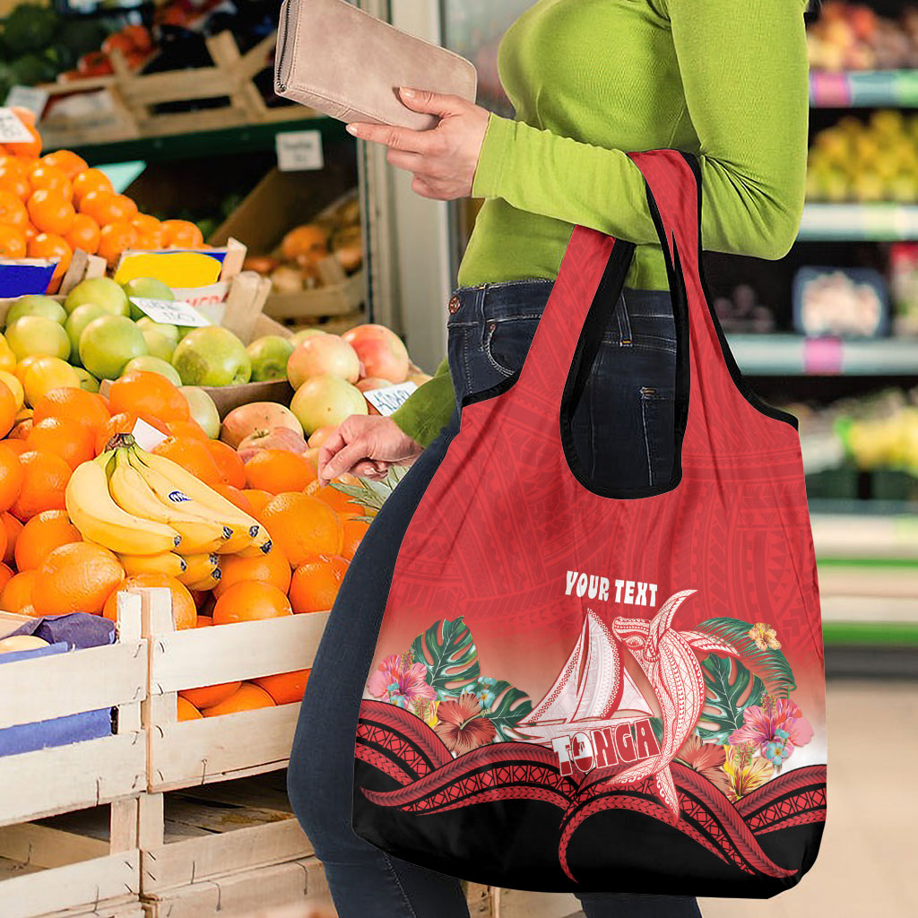 Vavau Sailing Festival Tonga Personalised Grocery Bag Humpback Whale Sailboat Tropical Vibes LT14 - Polynesian Pride
