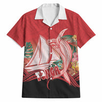 Vavau Sailing Festival Tonga Personalised Hawaiian Shirt Humpback Whale Sailboat Tropical Vibes LT14 Red - Polynesian Pride